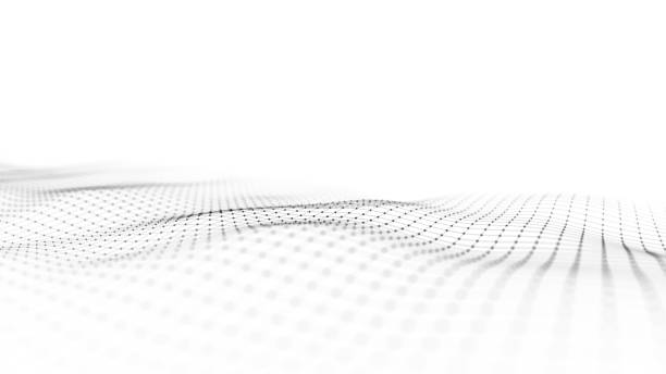 istock Abstract wave with moving dots and lines. Flow of particles. Cyber technology illustration. 3d rendering 1357116980