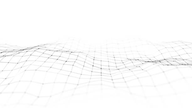istock Digital white background with moving glowing particles. Futuristic moving wave. Big data visualization. 3d rendering. 1357116981