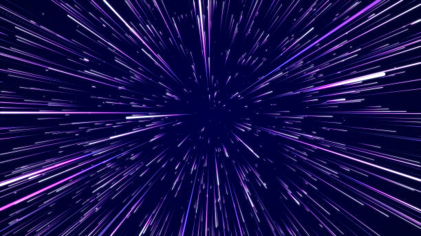 istock Digital speed illustration. Futuristic illustration with explosion of data. Abstract hyper jump with glowing particles. 3d rendering. 1357117055