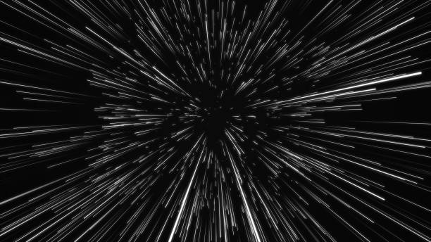 istock Digital speed illustration. Futuristic illustration with explosion of data. Abstract hyper jump with glowing particles. 3d rendering. 1357117056