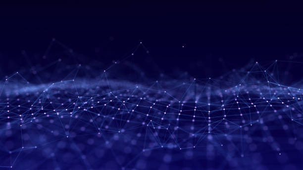istock Abstract background with glowing particles. Digital moving wave. Futuristic illustration with explosion of data. 3d rendering. 1357117343