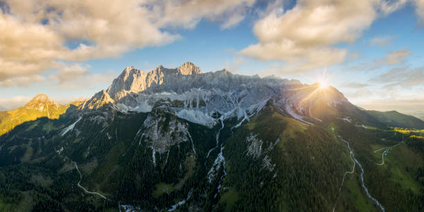 istock Dachstein alps mountain rocks aerial view, Steiermark, Austria 1357124330