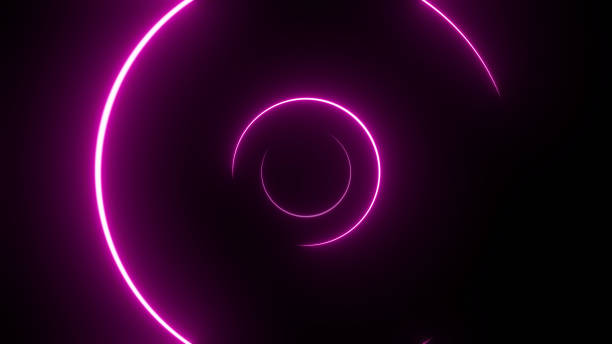 istock Spinn colorful glow strokes. Neon light circle. 1357138161