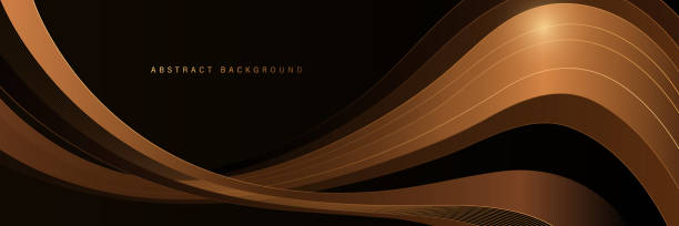 istock Abstract golden fluid wave shape banner vector on black background. Luxury and elegant shiny gold wave shape design elements. Suit for poster, cover, banner, flyer, presentation, brochure 1357139428
