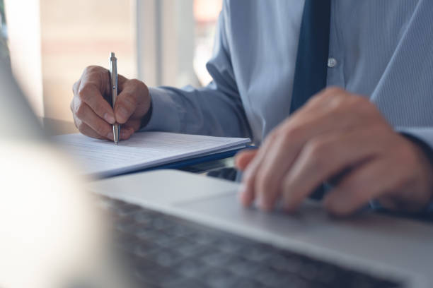 istock Businessman working on laptop in office 1357140687