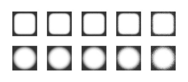 異なる点線の正方形フレーム ベクトル 抽象的な図形セット は白で分離 - ビネット点のイラスト素材／クリップアート素材／マンガ素材／アイコン素材
