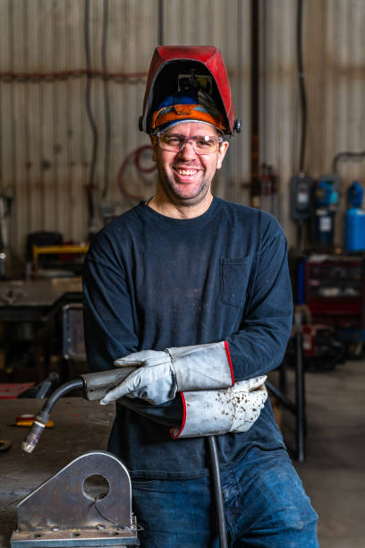 istock Portrait of a welder. 1357149601