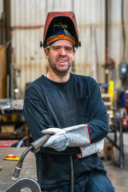 istock Portrait of a welder. 1357149650