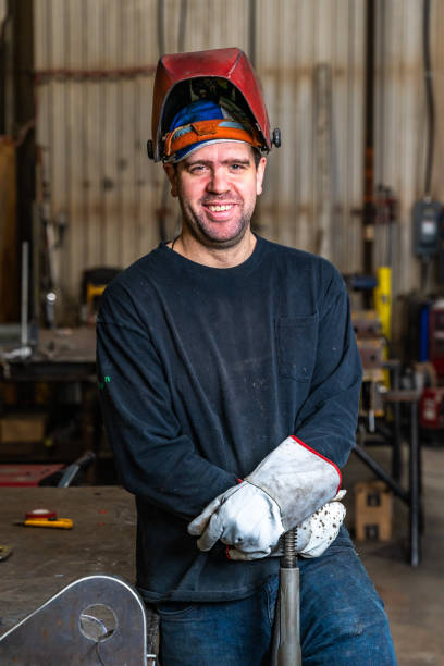 istock Portrait of a welder. 1357149669