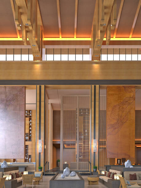 istock 3D Render of Luxury Hotel Lobby and Reception 1357155170