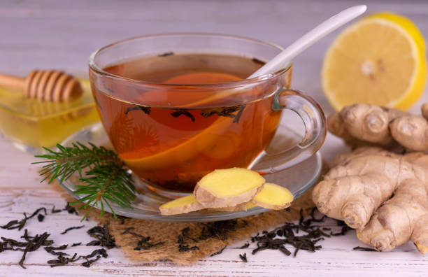 istock Ginger tea with lemon and honey. 1357155278