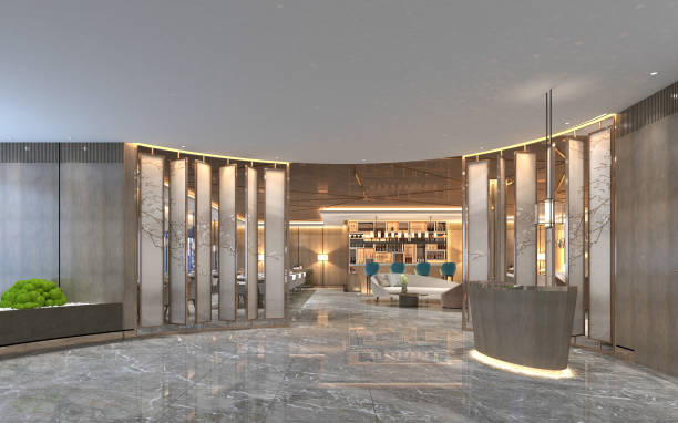 istock 3D Render of Luxury Hotel Lobby and Reception 1357156057