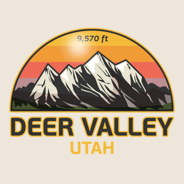 Abstract stamp or emblem with the name of SDeer Valley, Utah, vector illustration