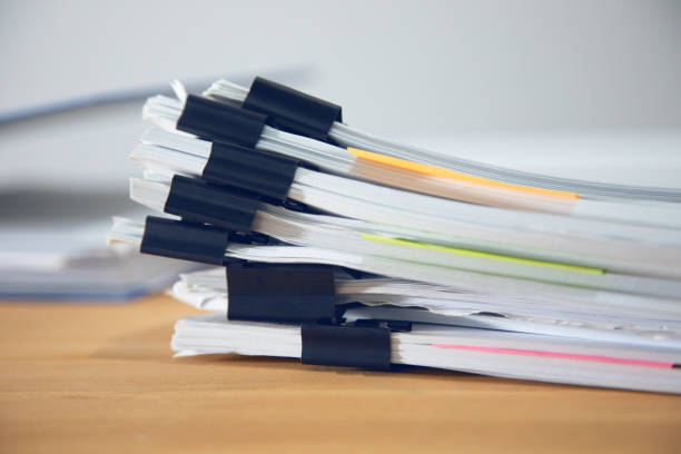 istock Stacks of many binders with files 1357159517