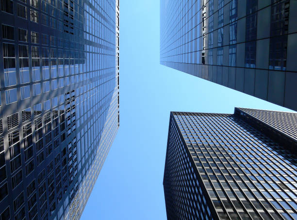 istock Looking up at Manhattan skyscrapers, New York. 1357164304