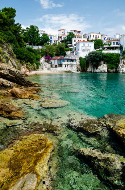 Beautiful bay in Skiathos town, Greece