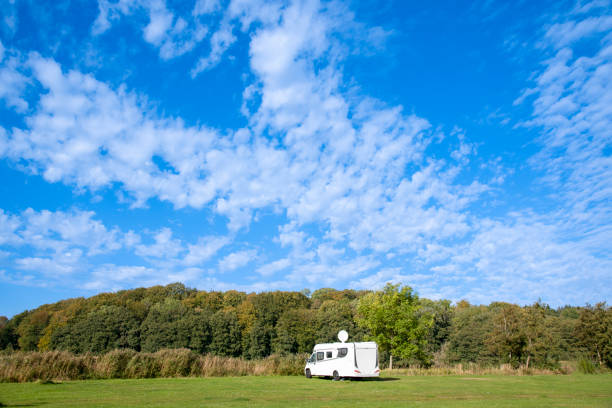 istock Motorhome on a campsite 1357167335