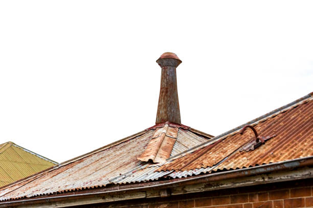 Broken roof of an abandoned house