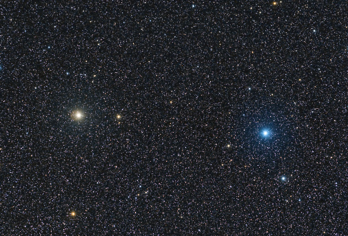 Pollux and Castor  the two brightest stars in the constellation of Gemini. Backgrounds night sky