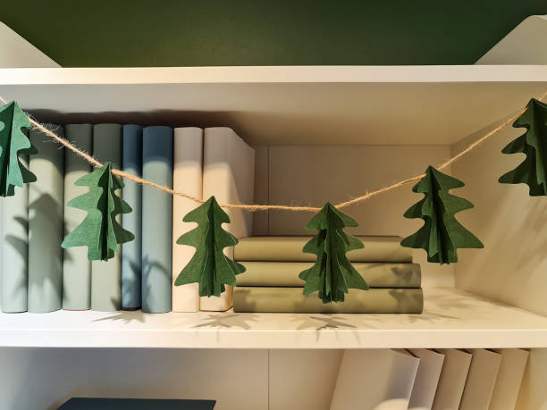 istock Handmade Christmas green paper tree decoration 1357185510