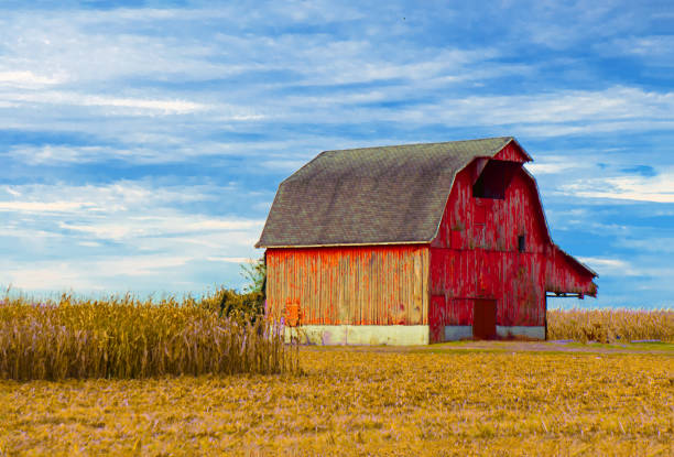 Barn-Red barn-Howard County Indiana