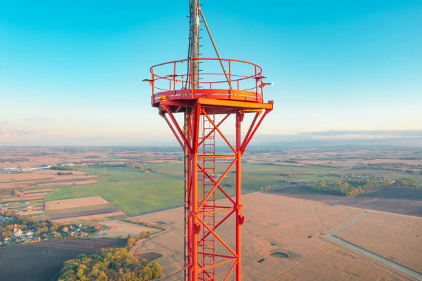 istock Telecommunication tower. TV antenna and cellular transmitter 1357198995
