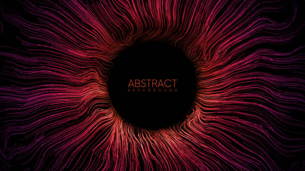 Colorful abstract eye iris or magic portal Colorful abstract eye iris or magic portal with glowing waved lines and sparks. Abstract vector background with place for your content retina stock illustrations