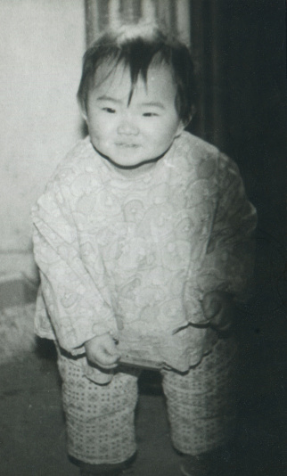 1980s Chinese Baby Girl monochrome old photo