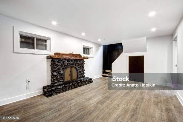 Canadian House In Montreals Suburb Stock Photo - Download Image Now - Basement, Window, Apartment