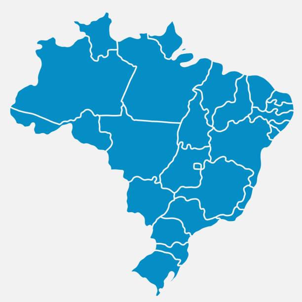 doodle odręczny rysunek mapy brazylii. - map stock illustrations