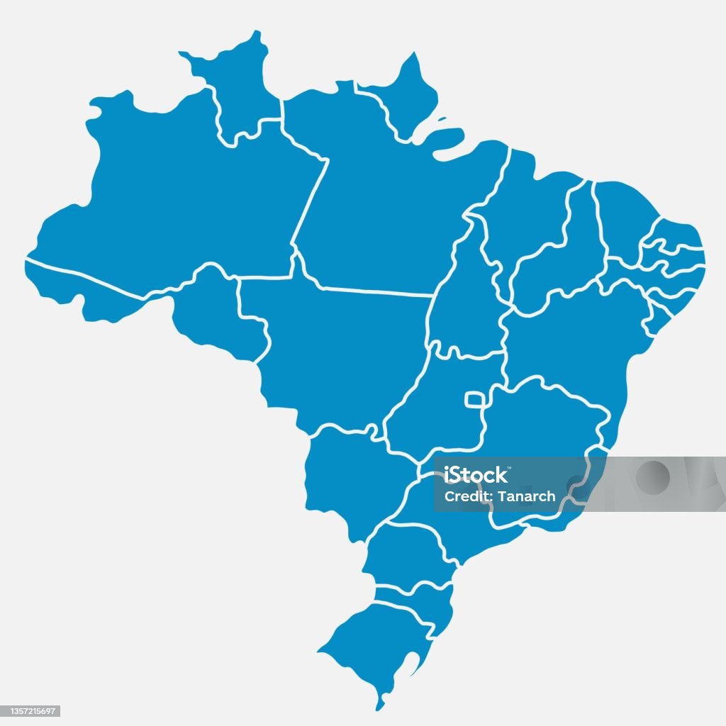 rabiscar desenho à mão livre do mapa do Brasil. - Vetor de Brasil royalty-free