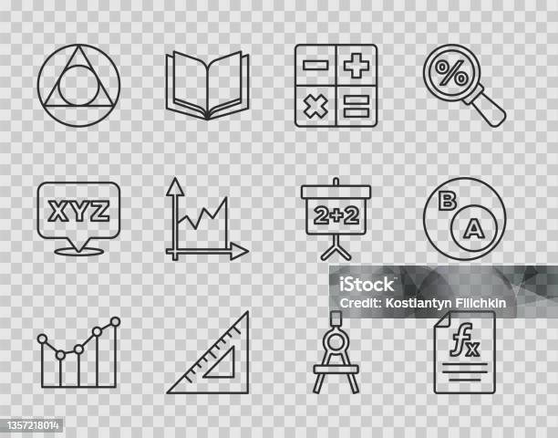 Set Points Math Icon Set Line Graph Schedule Chart Diagram Function Mathematical Symbol ...