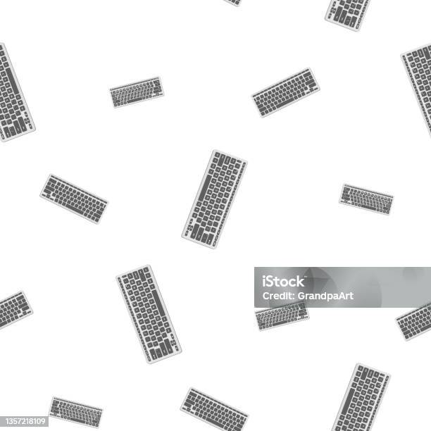 Pattern Of Computer Keyboards Basic And Numeric With Symbols Gray A ...