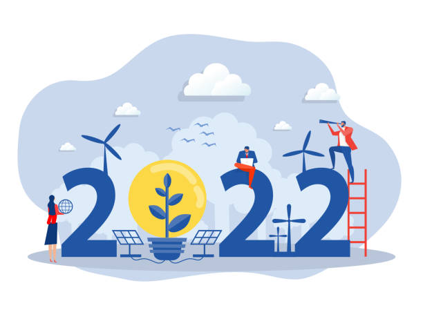 istock Business 2022 New Year ESG or ecology problem Trends project,  Preserving resources of the planet,modern flat vector illustration 1357218737