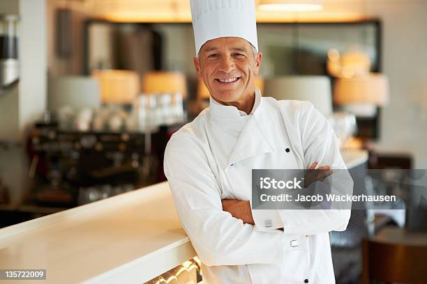 Successful Chef Stock Photo - Download Image Now - Chef, Restaurant, Smiling