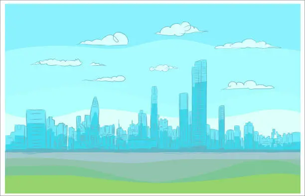 Vector illustration of background city