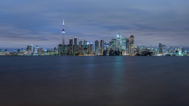 istock Toronto city skyline night view 1357225004
