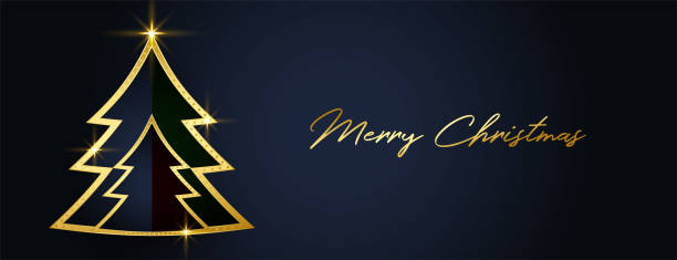istock golden and black christmas tree festival banner 1357229683
