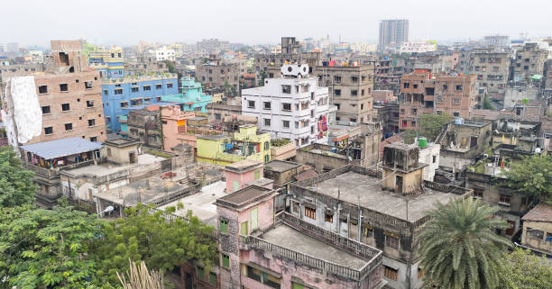 istock High angle view of city skyline near Howrah, West Bengal. 1357230887