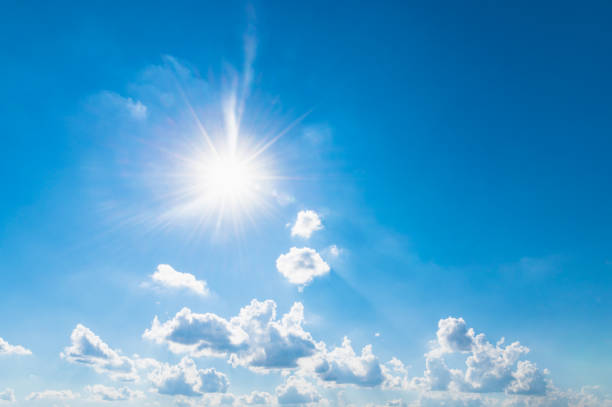 istock panorama blue sky with white cloudy and sunlight 1357233991