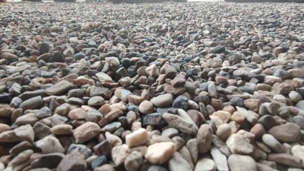 Various size and color rock on floor
