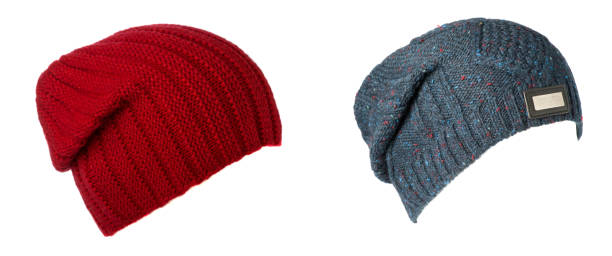 istock knitted hat isolated on white background .red hat 1357243577