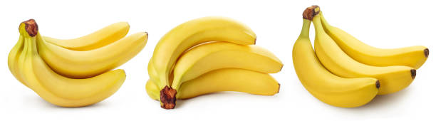 Delicous bananas collection on white
