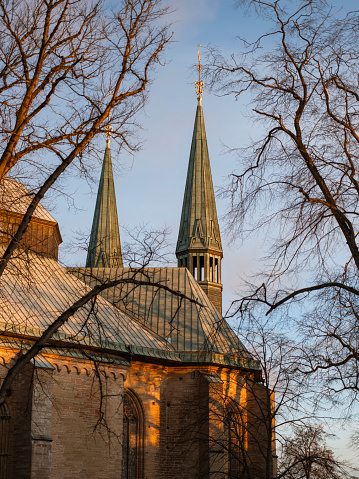 Linköping cathedral in sunlight