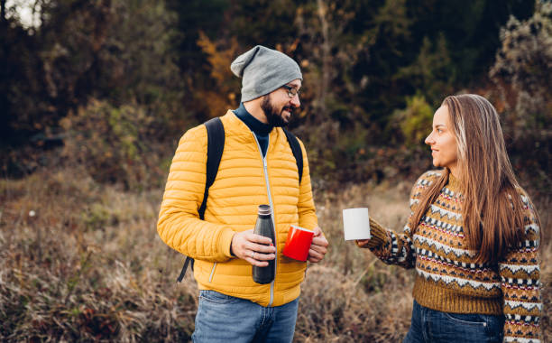 istock A couple in love, take a break from hiking with tea 1357250590