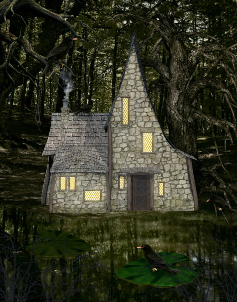 istock Spooky witch house in the black forest 1357251371