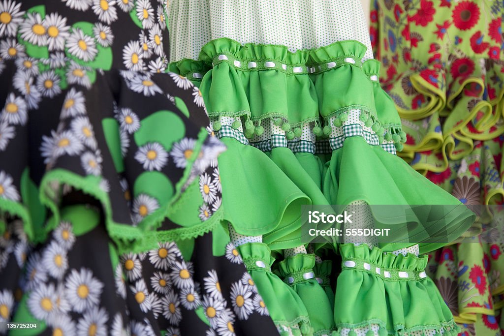 Фламенко платья в Андалусии. Различные Тип ткани - Стоковые фото Андалусия роялти-фри
