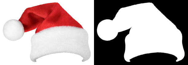istock Santa Claus red cap isolated on white 1357254872