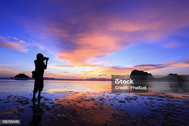 The Photographer Stock Photo - Download Image Now - Blue, Camera - Photographic Equipment, Cloud - Sky