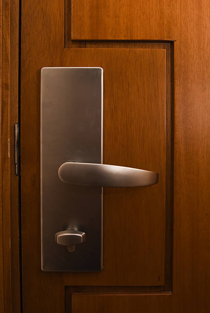 istock Modern wooden door latch 135726298